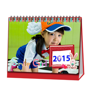 台历制作软件--2015台历模板{T59.微笑的女孩}样片