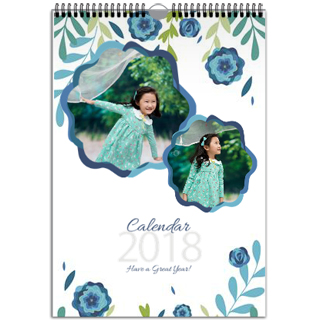 挂历制作软件--2018年精选挂历模板{GL5.蓝色芬芳}