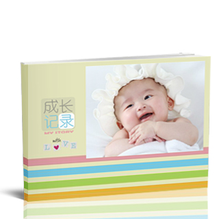 相册制作软件--2018年5月精品儿童模板{E59.成长记录-横}