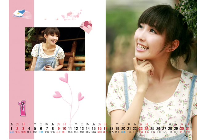 2016年台历模板{T100.美丽印记}样片二