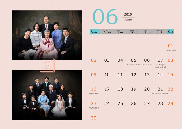 2019年台历模板{T201.全家福台历}样片六